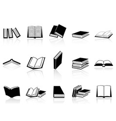 Book icons set vector image