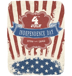 Retro poster design for independence day vector image