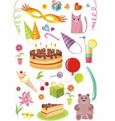 Birthday design elements vector image