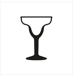 Cocktail margarita glass simple monochrome style Cocktail margarita glass simple monochrome style vector image