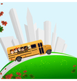 School bus buildings vector image