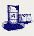 Barrels with nuclear waste vector image