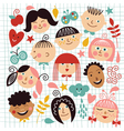 Set of funny kids vector image