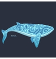 Whale with tribal ornaments vector image