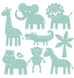 Cartoon animals set vector image