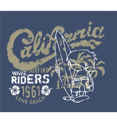 California surfer waiting for the wave vector image