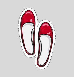 Women high heel shoes patch with dashed line Women high heel shoes patch with dashed line vector image