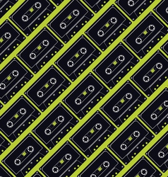 Seamless cassette tape pattern Seamless cassette tape pattern vector image