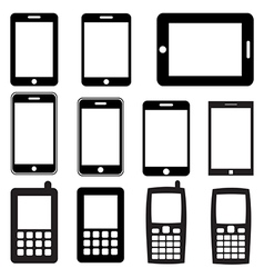 Set of mobile phones and tablets eps 10 vector image