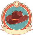 Cowboy hat label vector image
