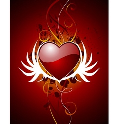 Valentine hearth with wing vector image