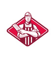 Butcher Cutter Worker Meat Cleaver Knife Retro vector image