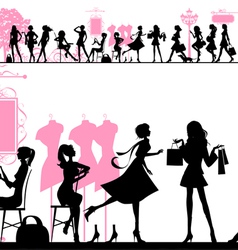Shopping woman vector image