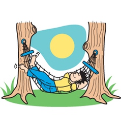 Guy in hammock vector image