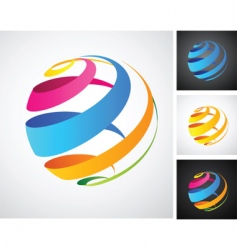 Spiral globe icon vector image