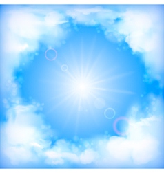 Ky Design White Clouds Sun Blur vector image