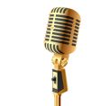 Gold microphone vector image