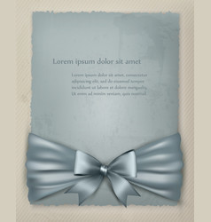 Holiday background with gift bow and ribbon on old vector image