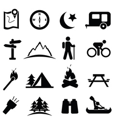 Camping icons vector image