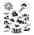 Powerful sea monsters vector image