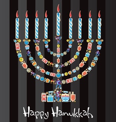 Happy hanukkah cookie menorah vector image