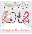 New year 2012 dragons greeting card vector image