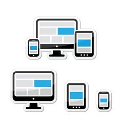 Responsive design for web - computer screen vector image