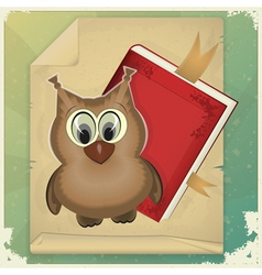 Owl with book vector image