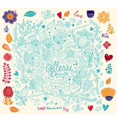 Menu with doodles vector image