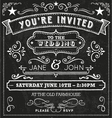 Wedding Chalkboard Invitation Elements vector image