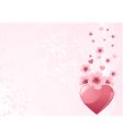 Love heart and cherry blossom vector image