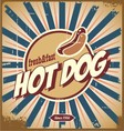 Retro hot dog sign vector image