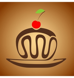 Chocolate cake vector image