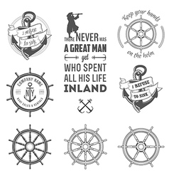 Set of nautical labels icons and design elements vector image