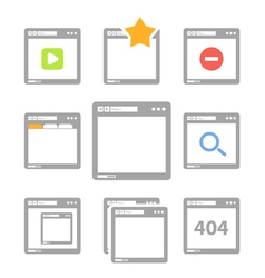Web browser icons isolated on white vector image
