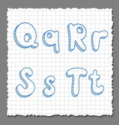 Sketch 3d alphabet letters - QRST vector image