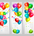 Holiday banners with colorful balloons vector image