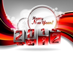 Happy new year 2012 design with swirl cubes vector image