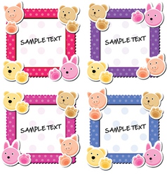 Stickers with cute animals Royalty Free Vector Image