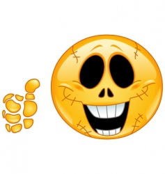 Skull emoticon vector image