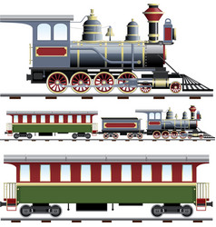 Steam train with coach vector image