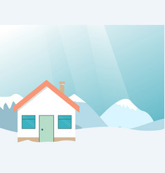 Winter resort mountain landscape with house vector image
