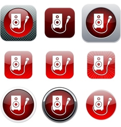 Karaoke red app icons vector image