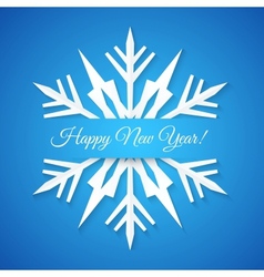 Blue Paper Snowflake Postcard vector image