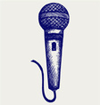 Sketch microphone vector image