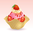 Ice cream Strawberry vector image