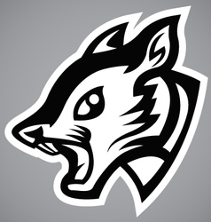 Squirrel head black shield logo vector image