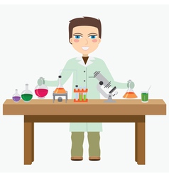 Chemist in the labotatory vector image