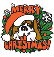 Christmas dog vector image