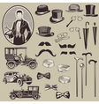 Gentlemens Accessories and Old Cars vector image